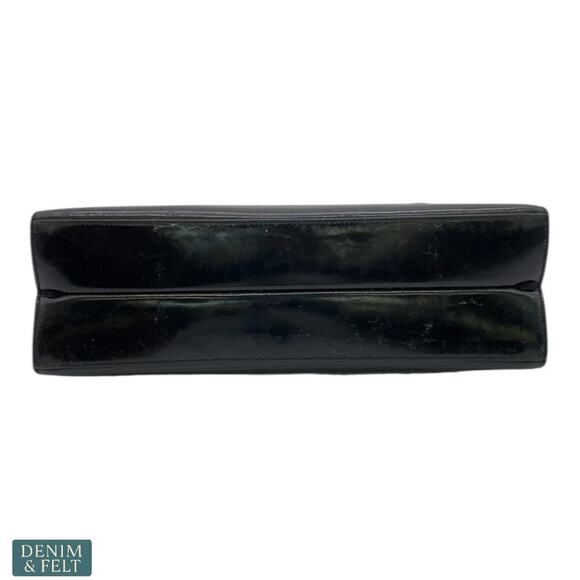 Gucci Vintage Black Patent Leather Shoulder Bag Logo Plaque Authentic Italy - Picture 8 of 16